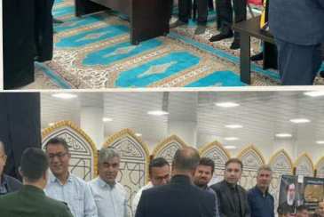 میز خدمت امور آبفا جم در مصلی نماز جمعه برپا شد