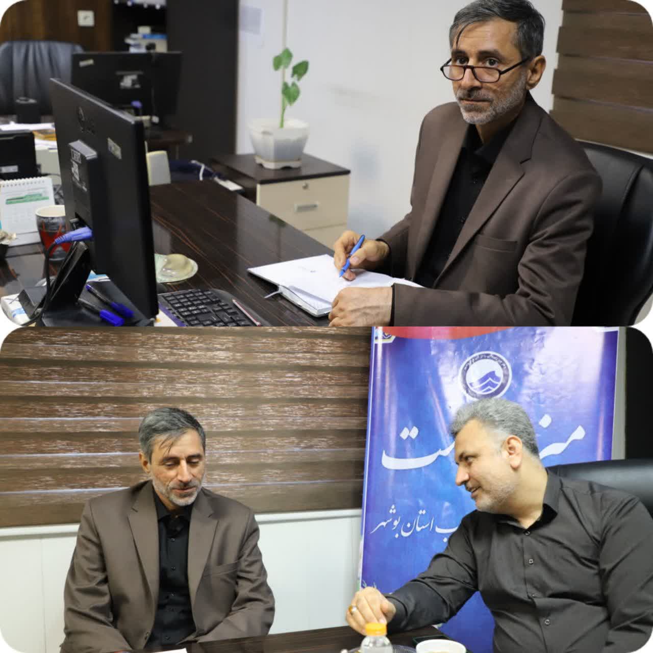 برپایی میز خدمت شرکت آبفا استان بوشهر با حضور مدیرکل دفتر بازرسی و پاسخگویی به شکایات شرکت مهندسی آب و فاضلاب کشور