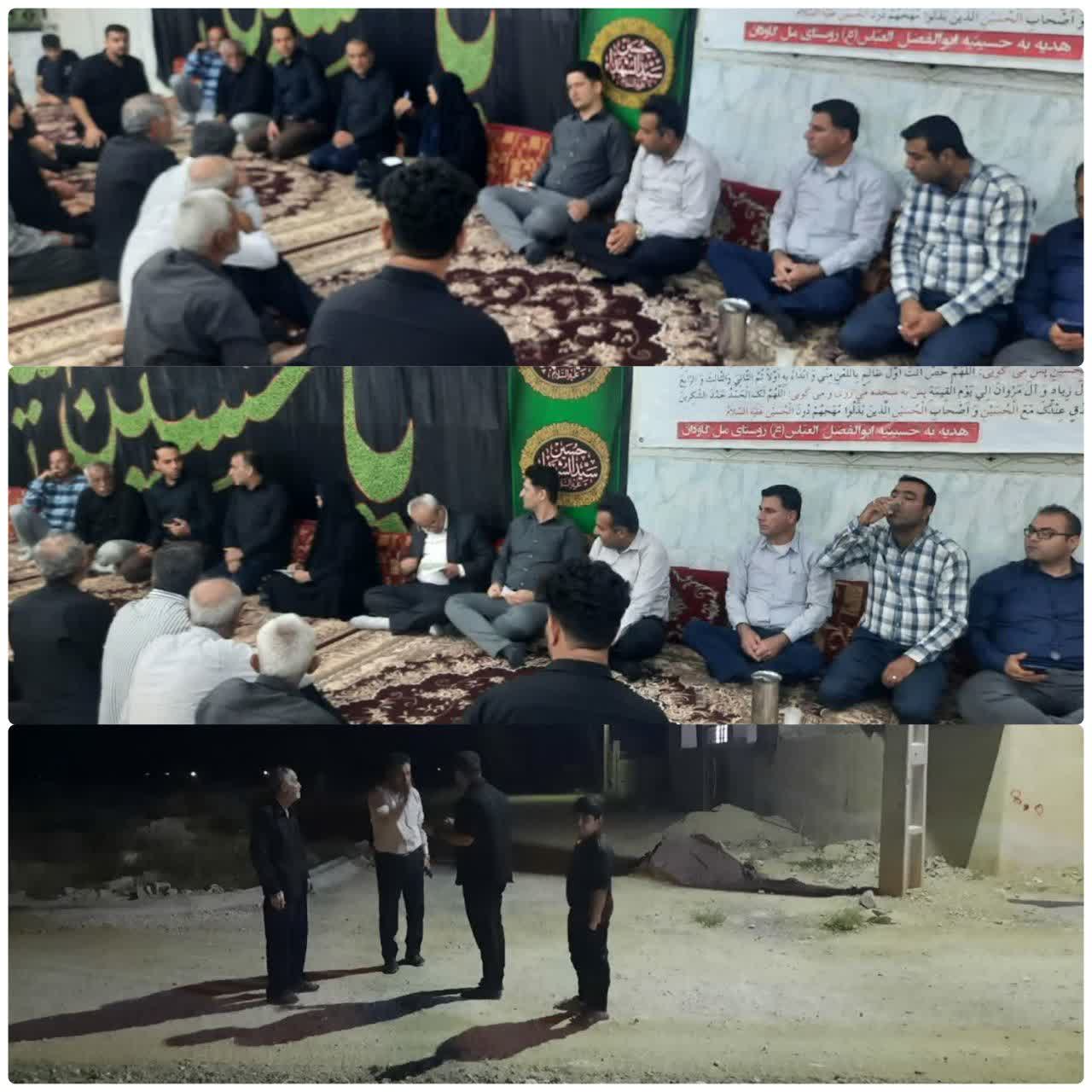 حضور مدیر آبفا دشتی در جمع مردم روستای مل گاودان